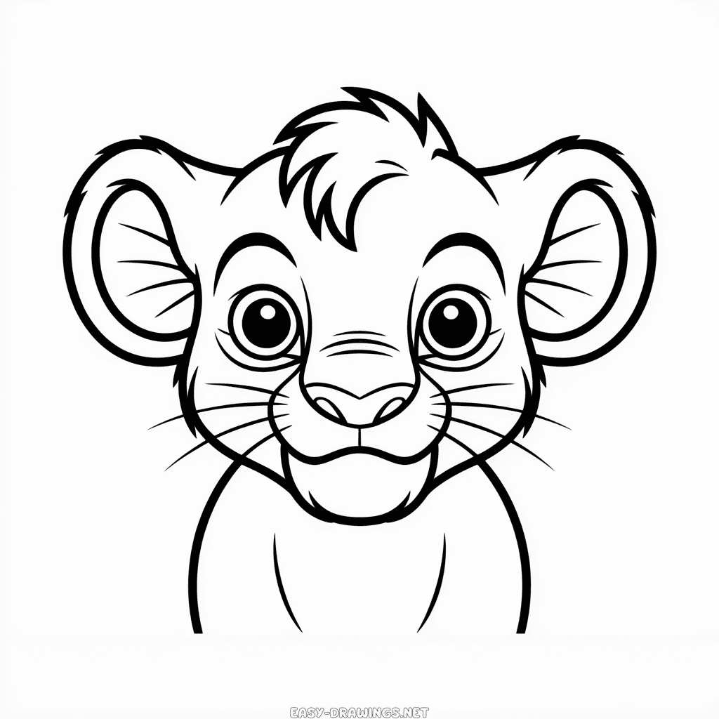The Lion King Face Easy Drawing