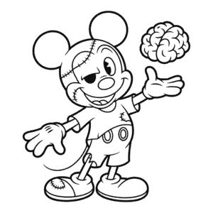 Zombie Mickey Easy Drawing