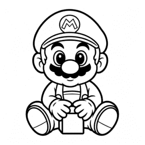 Baby Mario Easy Drawing