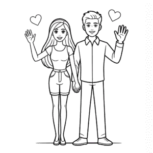 Barbie and Ken Easy Drawing