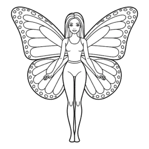 Barbie Butterfly Easy Drawing