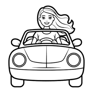 Barbie Car Easy Drawing