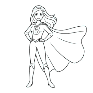 Barbie Superhero Easy Drawing
