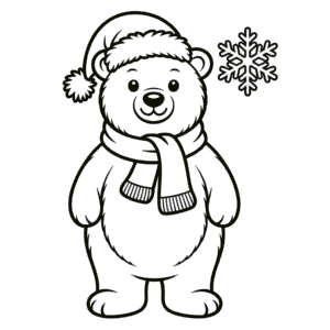 Christmas Polar Bear Easy Drawing