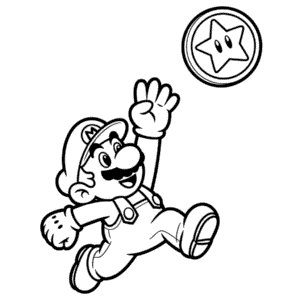 Mario Chasing Coin Easy Drawing