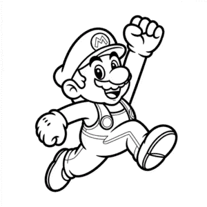 Mario Jumping Easy Drawing