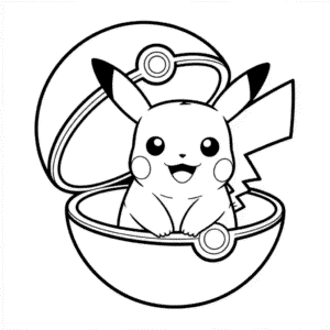 Pikachu in Pokeball Easy Drawing
