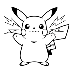 Pikachu with Thunderbolt Easy Drawing