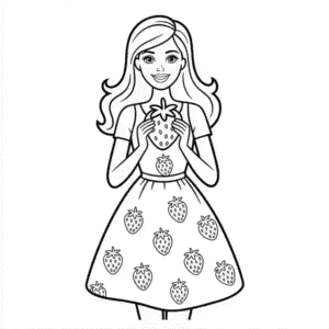 Strawberry Barbie Easy Drawing